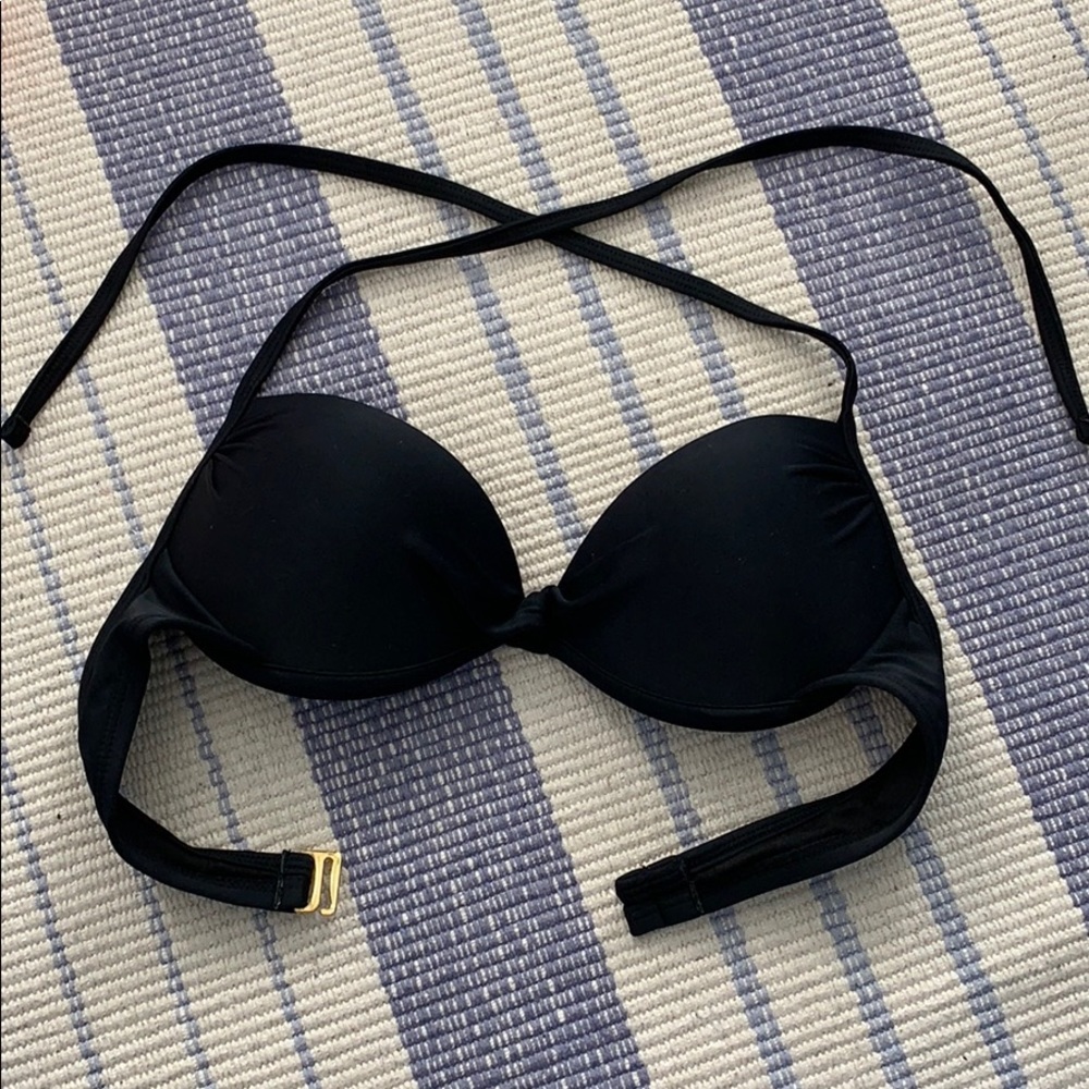 Black halter bikini top